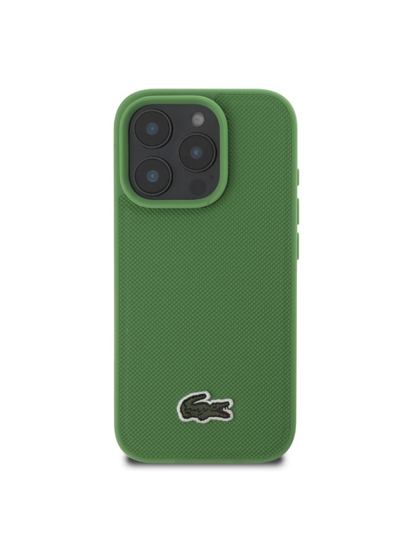 Lacoste Lacoste Iconic Petit Pique Woven Logo MagSafe Hátsó Borító iPhone 16 Pro számára Zöld