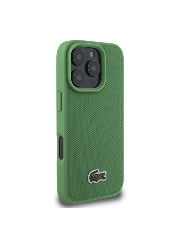 Lacoste Lacoste Iconic Petit Pique Woven Logo MagSafe Hátsó Borító iPhone 16 Pro számára Zöld