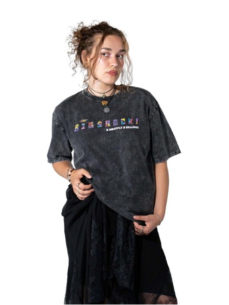 Meatfly Meatfly uniszex pólóing Big Shock Krajdos Black Acid Wash