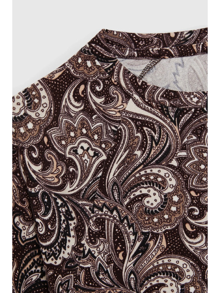 Moodo Barna paisley mintás blúz Moodo
