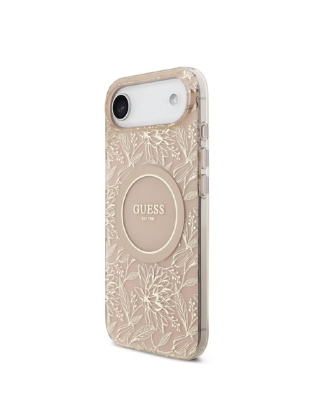 Guess Guess IML Flowers Allover Strap MagSafe hátsó burkolat iPhone Air Pink számára