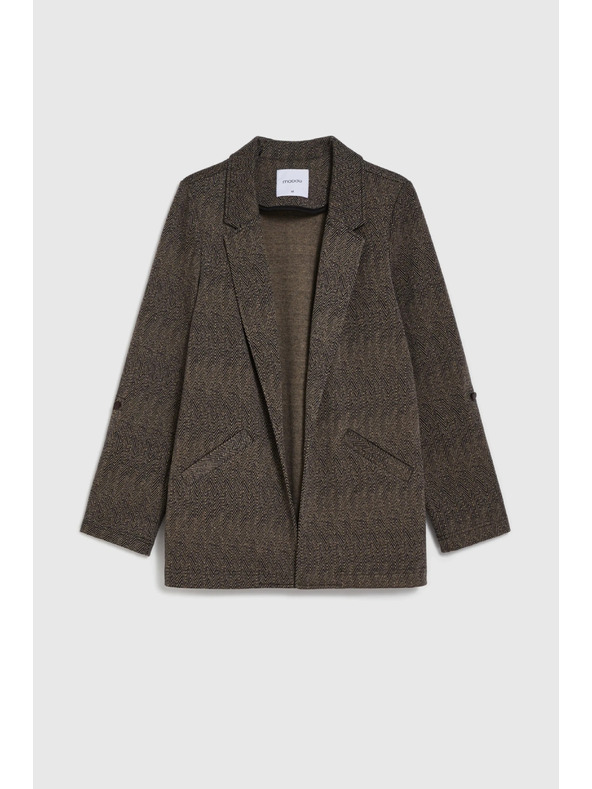Moodo Egyszerű szabású barna blazer Moodo