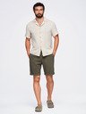 Ombre Clothing Férfi viszóz chino rövidnadrág – olívazöld V5 OM-SRCS-0206 Ombre Clothing