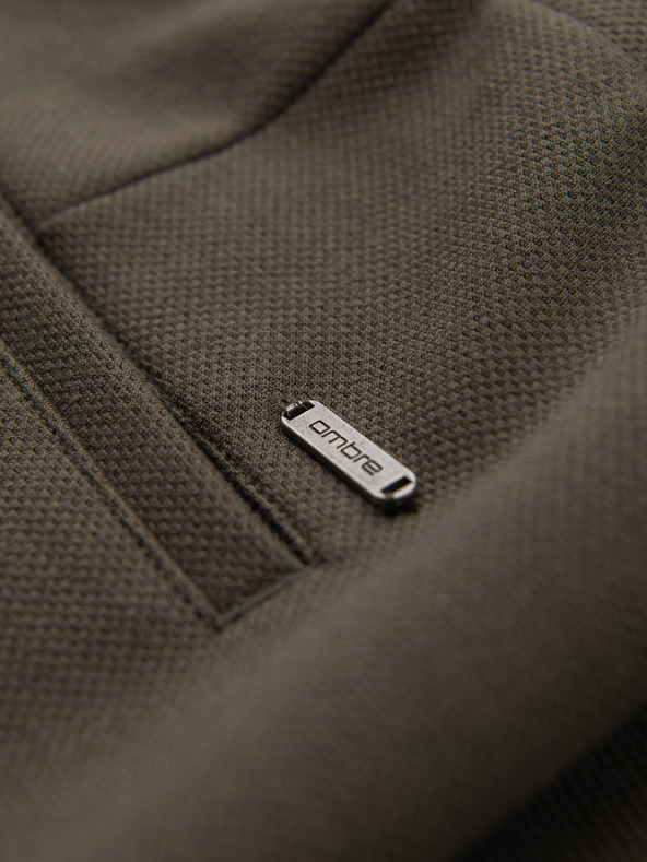 Ombre Clothing Férfi viszóz chino rövidnadrág – olívazöld V5 OM-SRCS-0206 Ombre Clothing