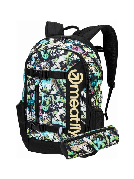 Meatfly Meatfly hátizsák Basejumper Green Graffity 22 L