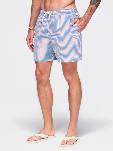 Ombre Clothing Férfi fürdőnadrág textúrázott csíkos anyagból – tompa kék V3 OM-SRSS-0214 Ombre Clothing