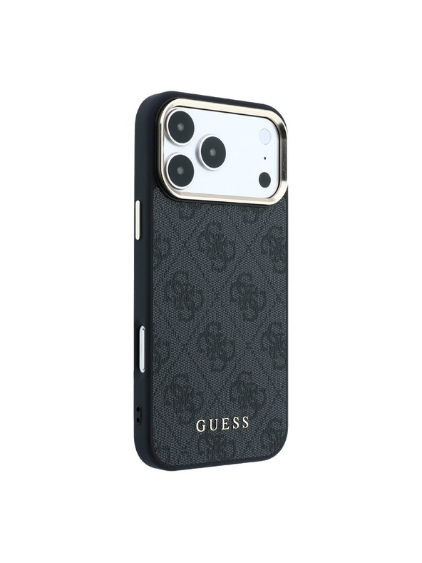 Guess Guess PU Leather 4G Gold Frame MagSafe Hátlap iPhone 18 Pro Black