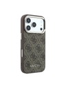 Guess Guess PU Leather 4G Gold Frame MagSafe Hátlap iPhone 18 Pro Brown