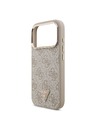Guess Guess PU Leather 4G Strass Triangle Logo Gold Frame MagSafe Hátlap iPhone 18 Pro Pink