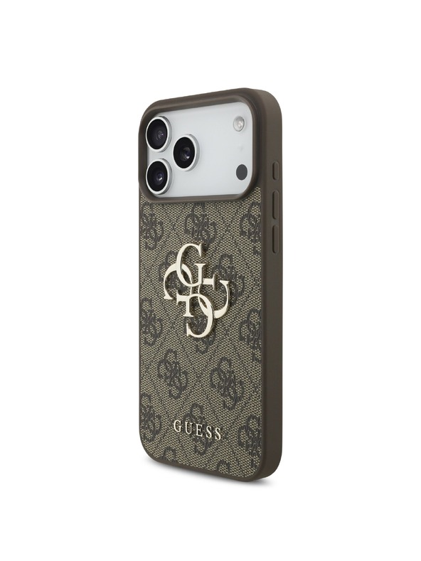 Guess Guess PU 4G Metal Logo Hátlap iPhone 18 Pro Brown
