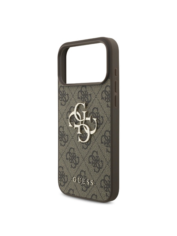 Guess Guess PU 4G Metal Logo Hátlap iPhone 18 Pro Brown