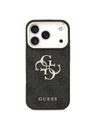 Guess Guess PU Leather 4G Metal Logo Gold Frame Hátlap iPhone 18 Pro Black