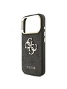 Guess Guess PU Leather 4G Metal Logo Gold Frame Hátlap iPhone 18 Pro Black