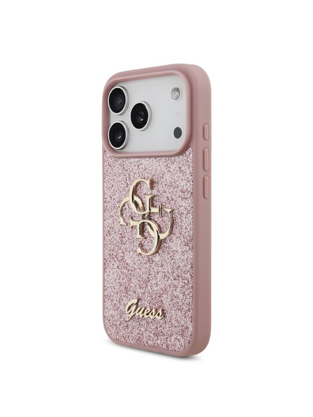 Guess Guess PU Fixed Glitter 4G Metal Logo Hátlap iPhone 18 Pro Pink