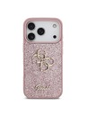 Guess Guess PU Fixed Glitter 4G Metal Logo Hátlap iPhone 18 Pro Pink