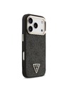 Guess Guess PU Leather 4G Strass Triangle Logo Gold Frame MagSafe Hátlap iPhone 18 Pro Black