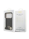 Guess Guess PU Leather 4G Strass Triangle Logo Gold Frame MagSafe Hátlap iPhone 18 Pro Black