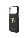 Guess Guess PU Leather 4G Metal Logo Gold Frame Hátlap iPhone 18 Pro Max Black