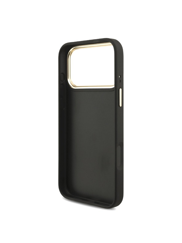 Guess Guess PU Leather 4G Metal Logo Gold Frame Hátlap iPhone 18 Pro Max Black