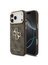 Guess Guess PU Leather 4G Metal Logo Gold Frame Hátlap iPhone 18 Pro Max Brown