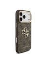 Guess Guess PU Leather 4G Metal Logo Gold Frame Hátlap iPhone 18 Pro Max Brown