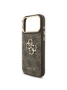 Guess Guess PU Leather 4G Metal Logo Gold Frame Hátlap iPhone 18 Pro Max Brown