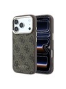 Guess Guess PU Leather 4G Gold Frame MagSafe Hátlap iPhone 18 Pro Max Brown