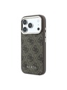 Guess Guess PU Leather 4G Gold Frame MagSafe Hátlap iPhone 18 Pro Max Brown