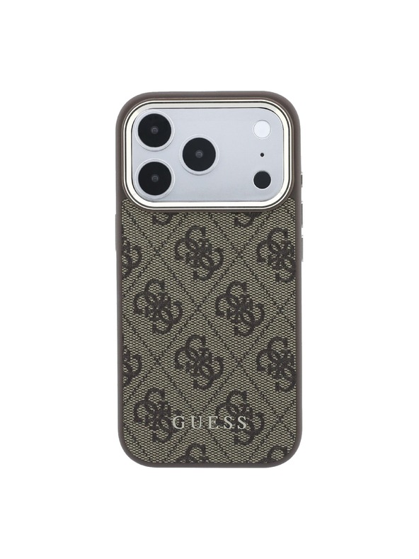 Guess Guess PU Leather 4G Gold Frame MagSafe Hátlap iPhone 18 Pro Max Brown