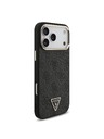 Guess Guess PU Leather 4G Strass Triangle Logo Gold Frame MagSafe Hátlap iPhone 18 Pro Max Black