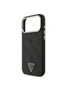 Guess Guess PU Leather 4G Strass Triangle Logo Gold Frame MagSafe Hátlap iPhone 18 Pro Max Black