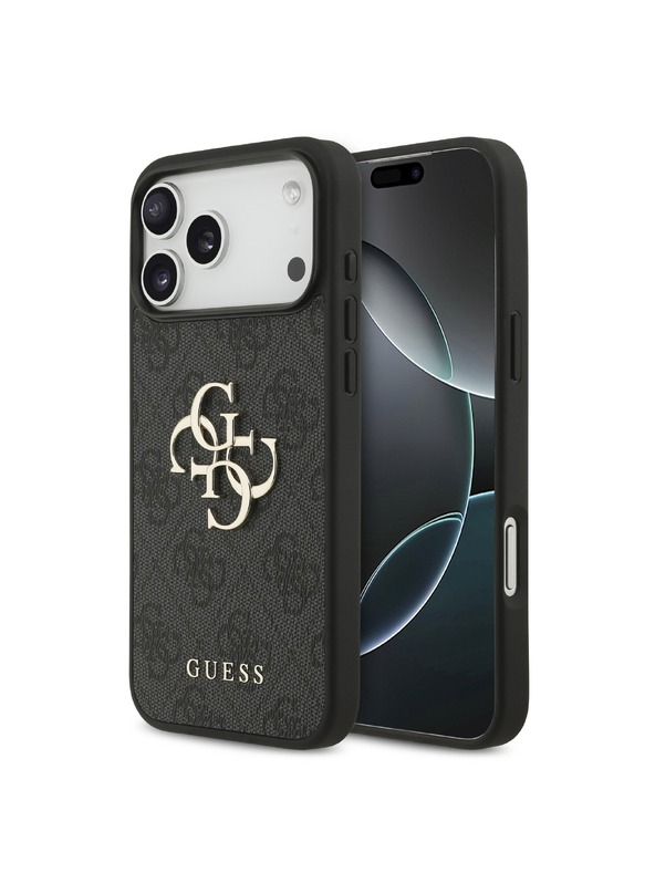 Guess Guess PU 4G Metal Logo Hátlap iPhone 18 Pro Max Grey