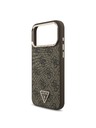 Guess Guess PU Leather 4G Strass Triangle Logo Gold Frame MagSafe Hátlap iPhone 18 Pro Max Brown
