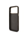 Guess Guess PU Leather 4G Strass Triangle Logo Gold Frame MagSafe Hátlap iPhone 18 Pro Max Brown