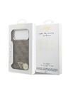 Guess Guess PU Leather 4G Strass Triangle Logo Gold Frame MagSafe Hátlap iPhone 18 Pro Max Brown