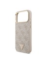 Guess Guess PU Leather 4G Strass Triangle Logo Gold Frame MagSafe Hátlap iPhone 18 Pro Max Pink