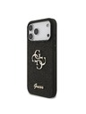 Guess Guess PU Fixed Glitter 4G Metal Logo Hátlap iPhone 18 Pro Max Black