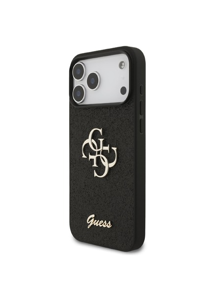 Guess Guess PU Fixed Glitter 4G Metal Logo Hátlap iPhone 18 Pro Max Black