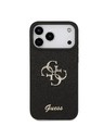 Guess Guess PU Fixed Glitter 4G Metal Logo Hátlap iPhone 18 Pro Max Black