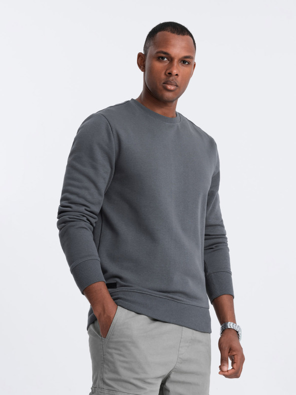 Ombre Clothing Férfi pamut BASIC pulóver Ombre Clothing