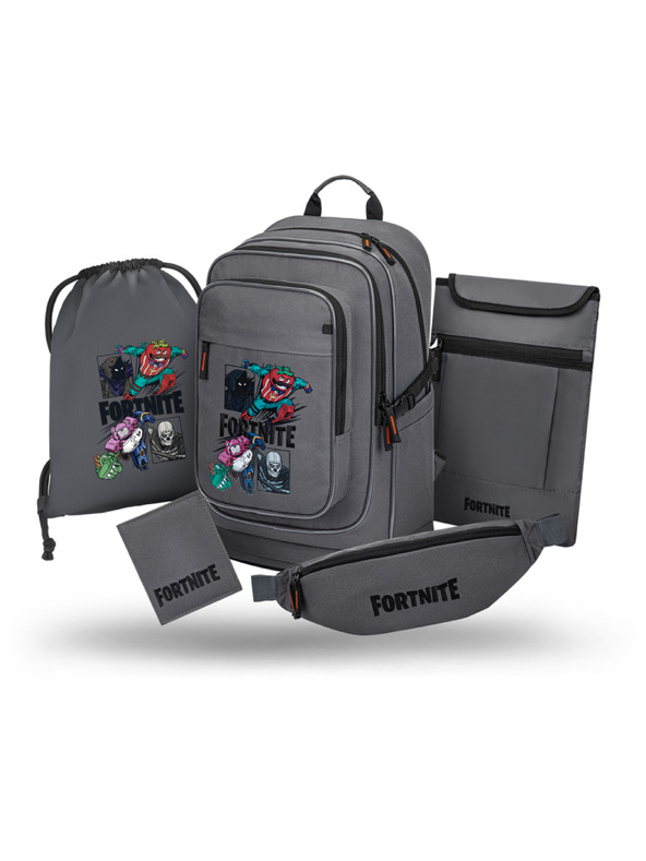 BAAGL  BAAGL SZETT 5 Cubic Fortnite Squad: hátizsák, zsák, övtáska, notebooktok, pénztárca GRS