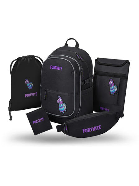 BAAGL  BAAGL SZETT 5 Core Fortnite Llama: hátizsák, zsák, övtáska, notebooktok, pénztárca GRS