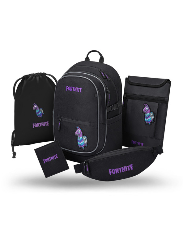 BAAGL  BAAGL SZETT 5 Core Fortnite Llama: hátizsák, zsák, övtáska, notebooktok, pénztárca GRS