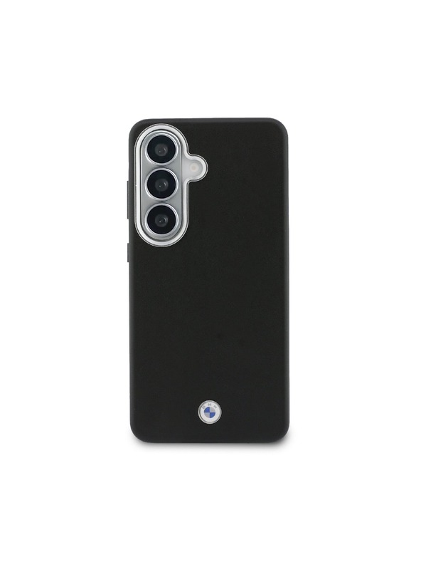 BMW BMW Signature PU Leather Metal Logo Magnetic Hátlap Samsung Galaxy S26-hoz Fekete