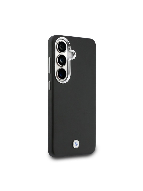 BMW BMW Signature PU Leather Metal Logo Magnetic Hátlap Samsung Galaxy S26-hoz Fekete