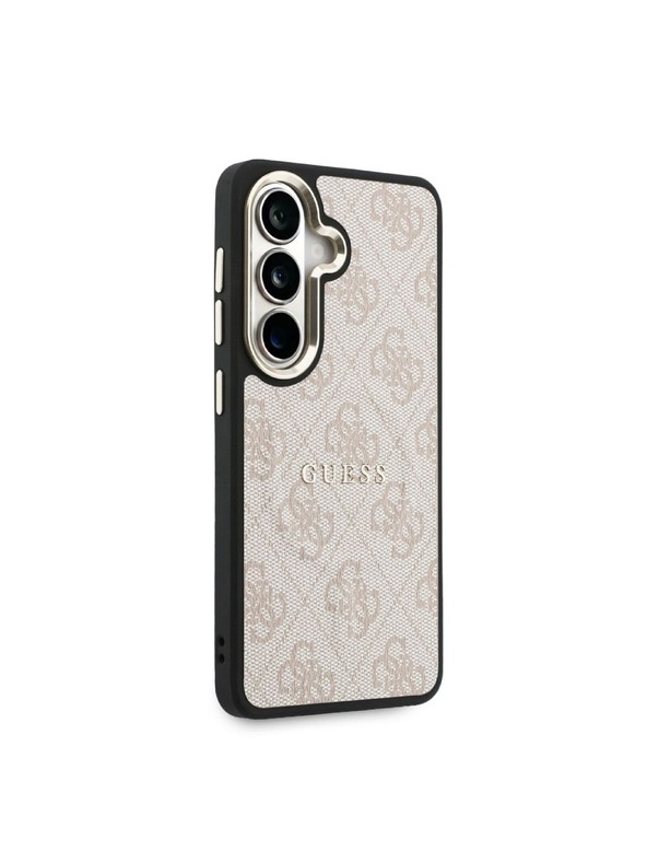 Guess Guess PU Leather 4G Gold Frame Magnetic Hátlap Samsung Galaxy S26-hoz Rózsaszín