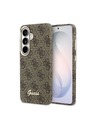 Guess Guess PU 4G Script Metal Logo Magnetic Hátlap Samsung Galaxy S26-hoz Barna