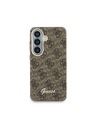 Guess Guess PU 4G Script Metal Logo Magnetic Hátlap Samsung Galaxy S26-hoz Barna