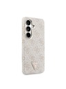 Guess Guess PU Leather 4G Strass Triangle Logo Gold Frame Magnetic Hátlap Samsung Galaxy S26-hoz Rózsaszín