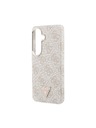 Guess Guess PU Leather 4G Strass Triangle Logo Gold Frame Magnetic Hátlap Samsung Galaxy S26-hoz Rózsaszín